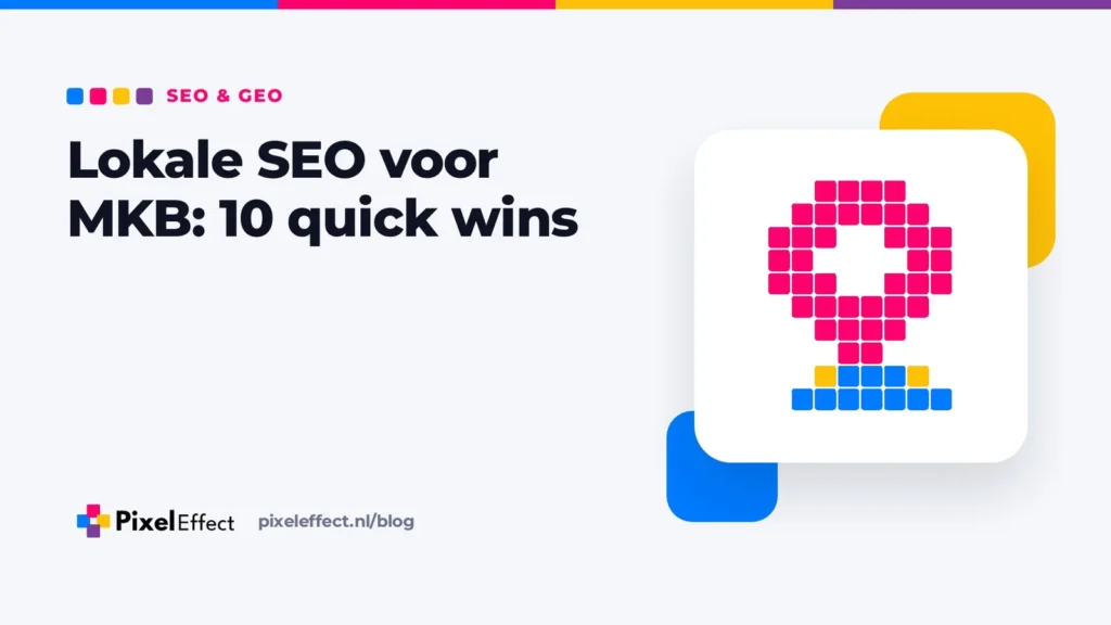 Blogafbeelding over lokale SEO voor het MKB met een pixelicoon van een locatiepin