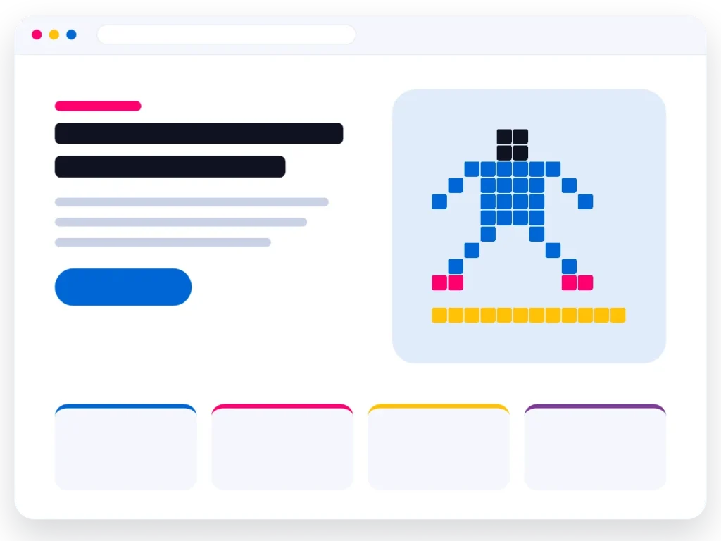 Illustratie van een website voor een fysiotherapiepraktijk