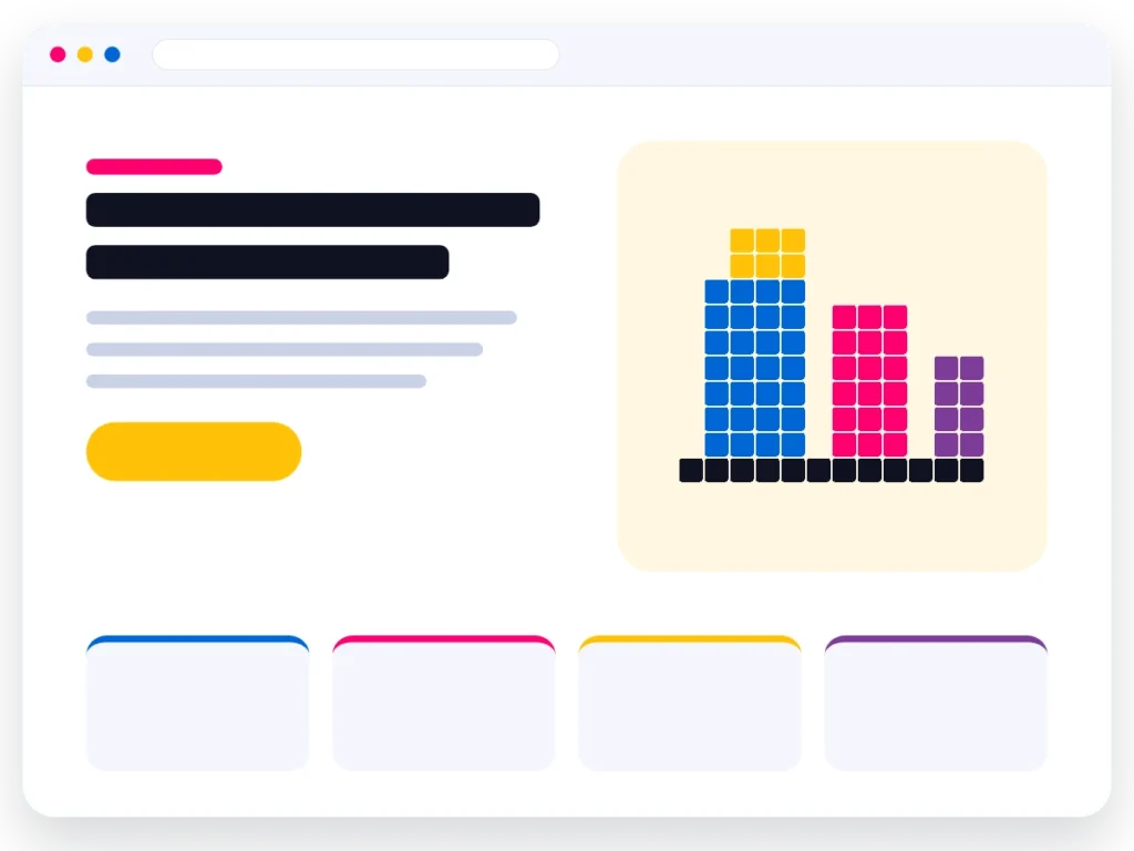 Illustratie van de gratis concurrentiescan van PixelEffect: staafdiagram dat jouw zichtbaarheid naast die van concurrenten zet