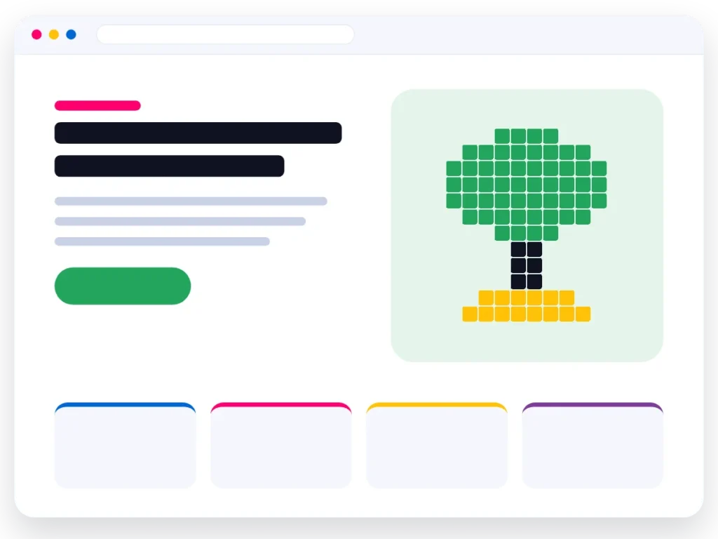 Illustratie van een website voor een hovenier