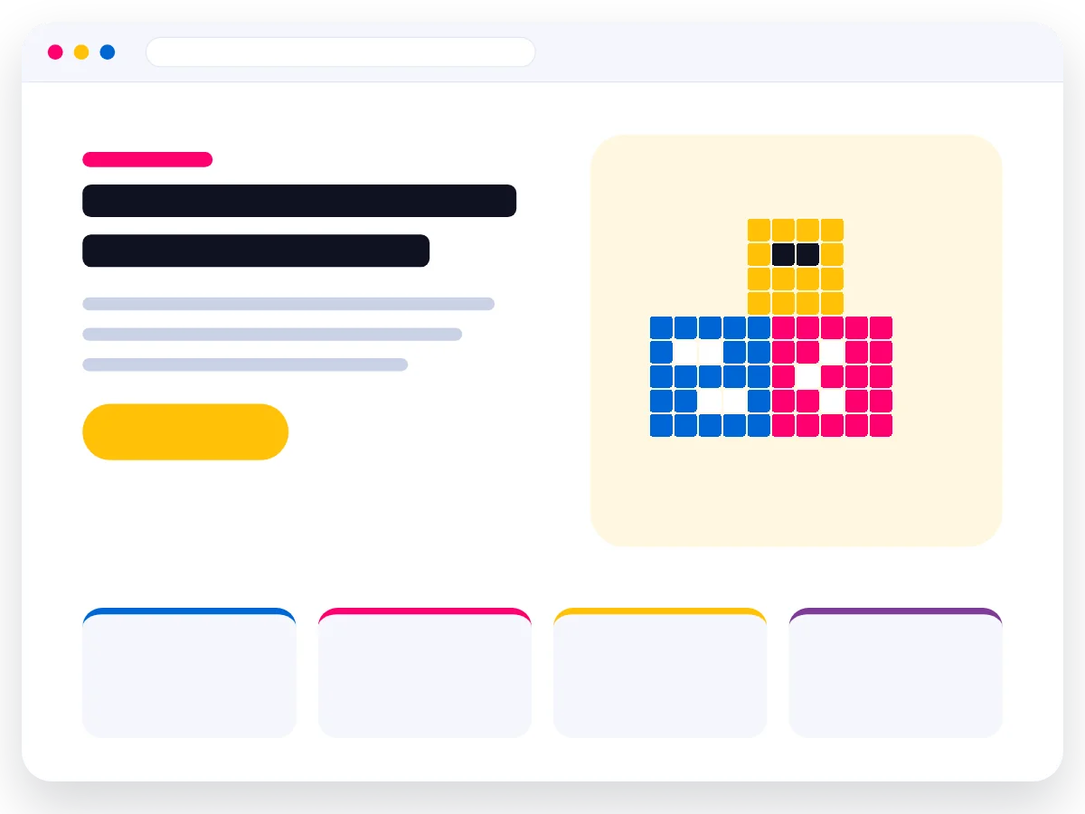 Illustratie van een website voor een kinderdagverblijf
