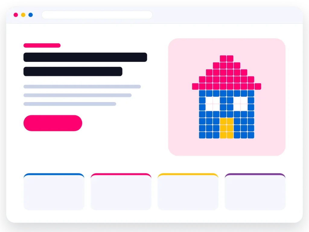Illustratie van een website voor een makelaar
