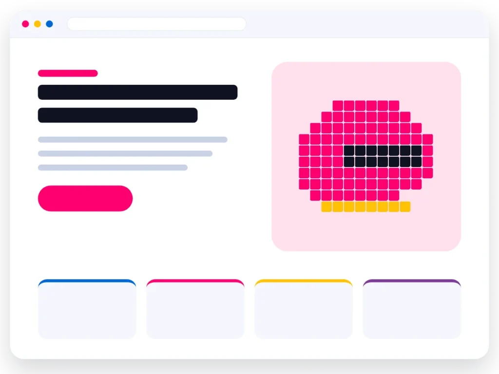 Illustratie van een website voor een motorspeciaalzaak