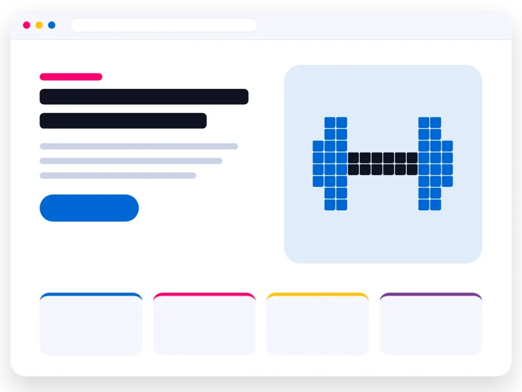 Illustratie van een website voor een personal trainer