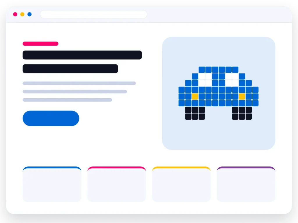 Illustratie van een website voor een rijschool