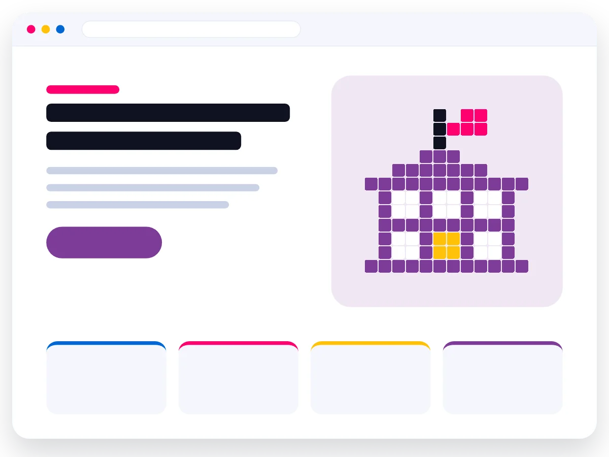 Illustratie van een website voor een school