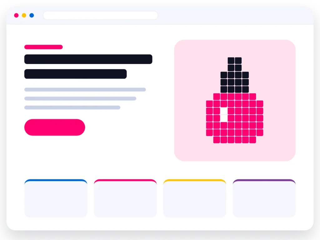 Illustratie van een website voor een schoonheidssalon
