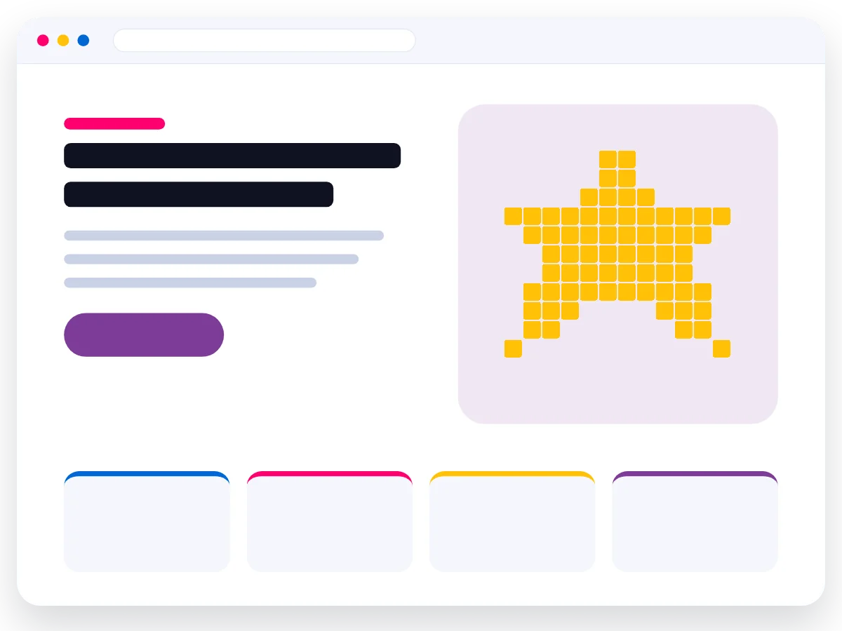 Illustratie van een website voor kinderdagverblijven, scholen, rijscholen en motorspeciaalzaken