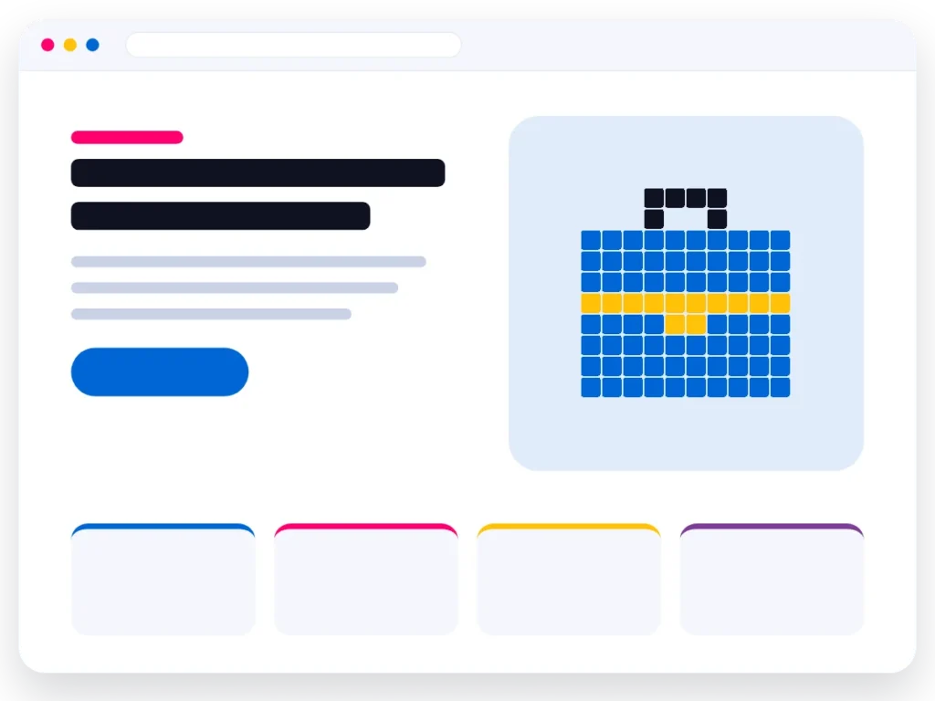 Illustratie van een website voor dienstverleners