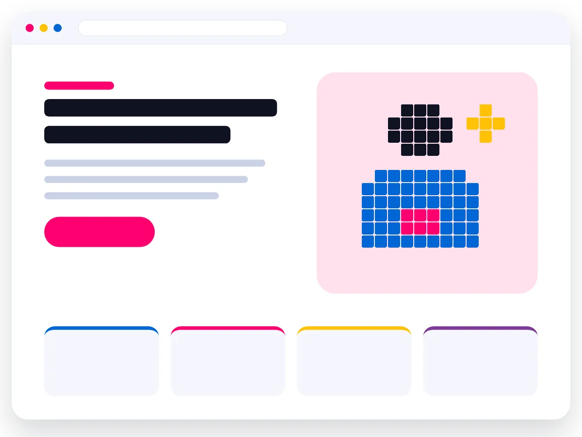Illustratie van een werken bij-website voor het werven van nieuwe medewerkers