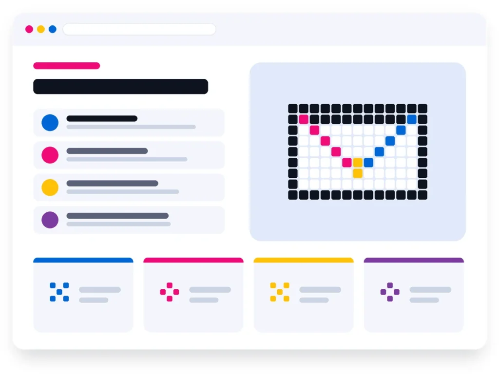Illustratie van een zakelijke mailbox met een pixel-envelop: Microsoft 365 via PixelEffect
